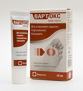 ЛЕЧЕНИЕ ВУЛЬГАРНЫХ И ПОДОШВЕННЫХ БОРОДАВОК КРЕМ-ПАСТОЙ «ВАРТОКС»